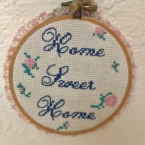 Vintage Handmade Needlepoint “Home Sweet Home”